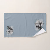 白黒の狼とカラスの色の変更をスケッチ バスタオルセット (ハンドタオル)