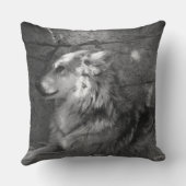 白黒の狼 クッション (裏面)