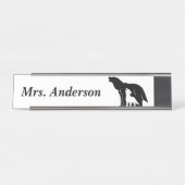 白黒の狼 デスクネームプレート (正面)