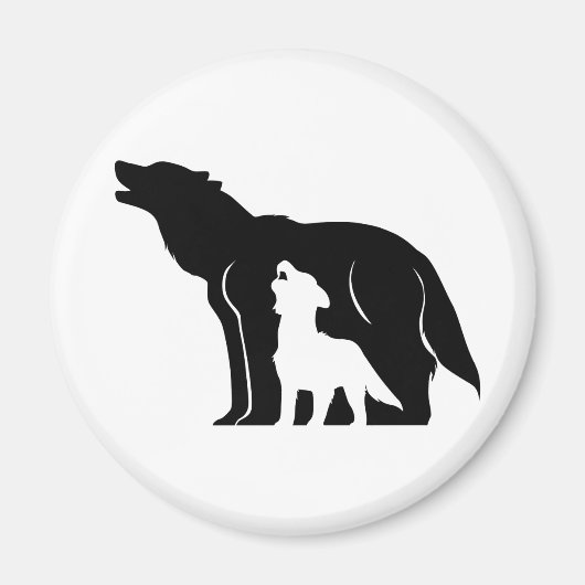 白黒の狼 マグネット (正面)