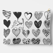 白黒の猫とハート アクセサリーポーチ (裏面)