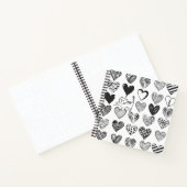白黒の猫とハート ノートブック (内部)