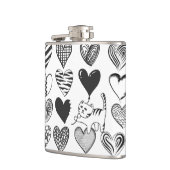 白黒の猫とハート フラスク (左)