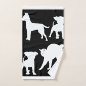 白黒の猫と犬 バスタオルセット (ハンドタオル)