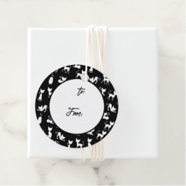 白黒の猫シルエット フェイバータグ