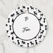 白黒の猫シルエット フェイバータグ (正面)