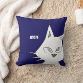 白黒の猫 クッション (ブランケット)