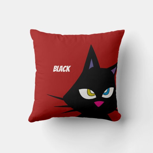 白黒の猫 クッション (裏面)