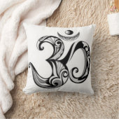 白黒の王冠のチャクラパターンプリント クッション (ブランケット)