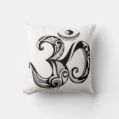 白黒の王冠のチャクラパターンプリント クッション (正面)