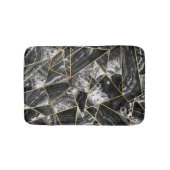 白黒の瑪瑙の黒の金ゴールドの幾何学的な三角形 バスマット (正面)