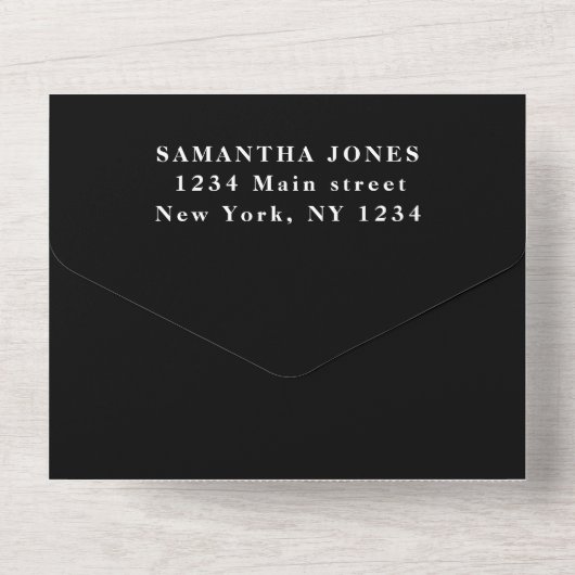 白黒の甘い16ティアラ16モダンすべて オールインワン招待状 (裏面)