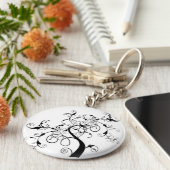 白黒の生命の木 キーホルダー (側面)