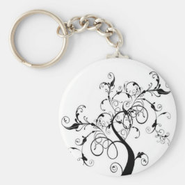 白黒の生命の木 キーホルダー