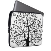 白黒の生命電子の木のバッグ ラップトップスリーブ (正面右)