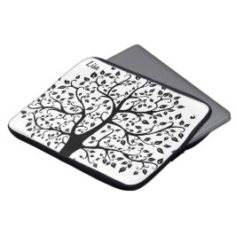 白黒の生命電子の木のバッグ ラップトップスリーブ