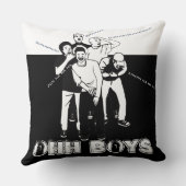 白黒の男の子が笑い声をあげる クッション (裏面)