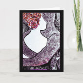 白黒の異人種間カップルの抱き合うアートワーク カード (正面)