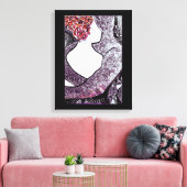 白黒の異人種間カップルの抱き合うアートワーク キャンバスプリント (インサイチュ (リビング))