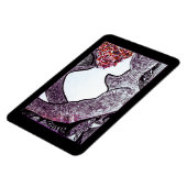 白黒の異人種間カップルの抱き合うアートワーク マグネット (左側)