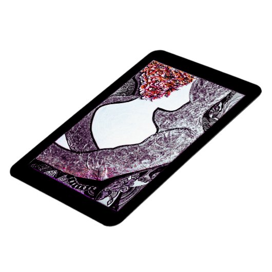 白黒の異人種間カップルの抱き合うアートワーク マグネット (左側)