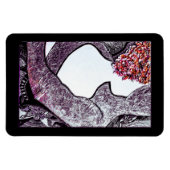 白黒の異人種間カップルの抱き合うアートワーク マグネット (横)