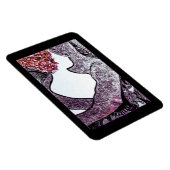 白黒の異人種間カップルの抱き合うアートワーク マグネット (右側)