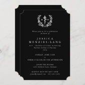 白黒の登録ナースAsclepius卒業 招待状 (正面/裏面)