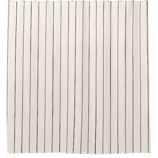 白黒の白いのシャワーストライプカーテン シャワーカーテン (正面)