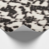 白黒の白いフェイク獣毛 ラッピングペーパー (角)