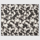 白黒の白いフェイク獣毛 ラッピングペーパー (フラット)