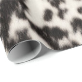 白黒の白いフェイク獣毛 ラッピングペーパー (ロールコーナー)