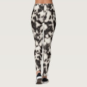 白黒の白いフェイク獣毛 レギンス (裏面)