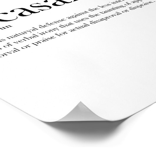 白黒の皮肉の定義 ポスター (角)