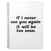 白黒の皮肉引用文 ノートブック (正面)