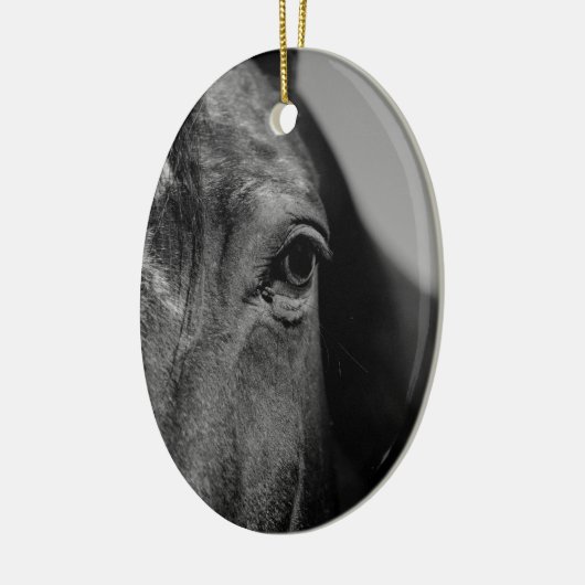 白黒の目のアートワーク セラミックオーナメント (左)