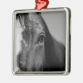 白黒の目のアートワーク メタルオーナメント (左)