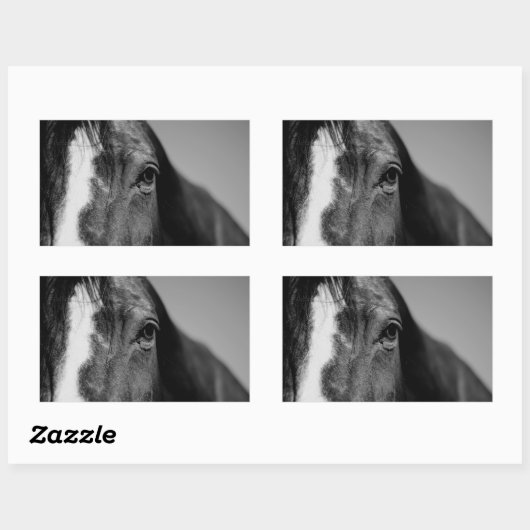 白黒の目のアートワーク 長方形シール (シート)