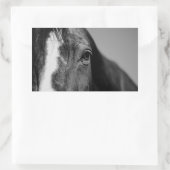 白黒の目のアートワーク 長方形シール (バッグ)