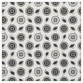 白黒の目盛りキャップ模様 ファブリック (見本)