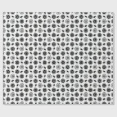 白黒の目盛りキャップ模様 ラッピングペーパー (フラット)