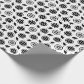 白黒の目盛りキャップ模様 ラッピングペーパー (角)