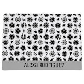 白黒の目盛りキャップ模様 ラージペーパーバッグ (正面)