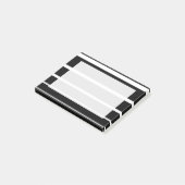 白黒の目盛り付きストライプの付箋 ポストイット (アングル)