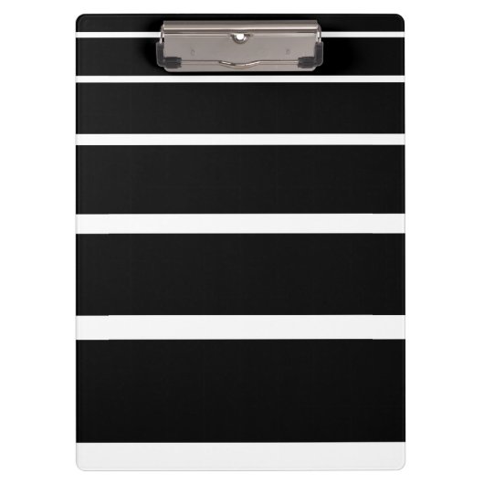 白黒の目盛り付きストライプ クリップボード (正面)