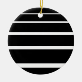 白黒の目盛り付きストライプ セラミックオーナメント