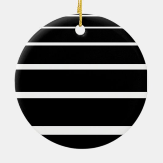 白黒の目盛り付きストライプ セラミックオーナメント (裏面)