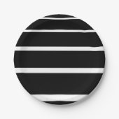 白黒の目盛り付きストライプ ペーパープレート (正面)