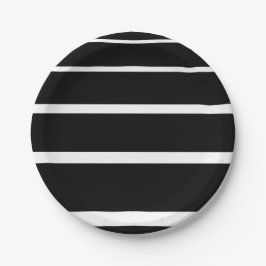白黒の目盛り付きストライプ ペーパープレート