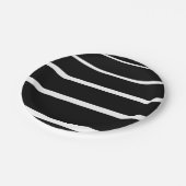 白黒の目盛り付きストライプ ペーパープレート (アングル)